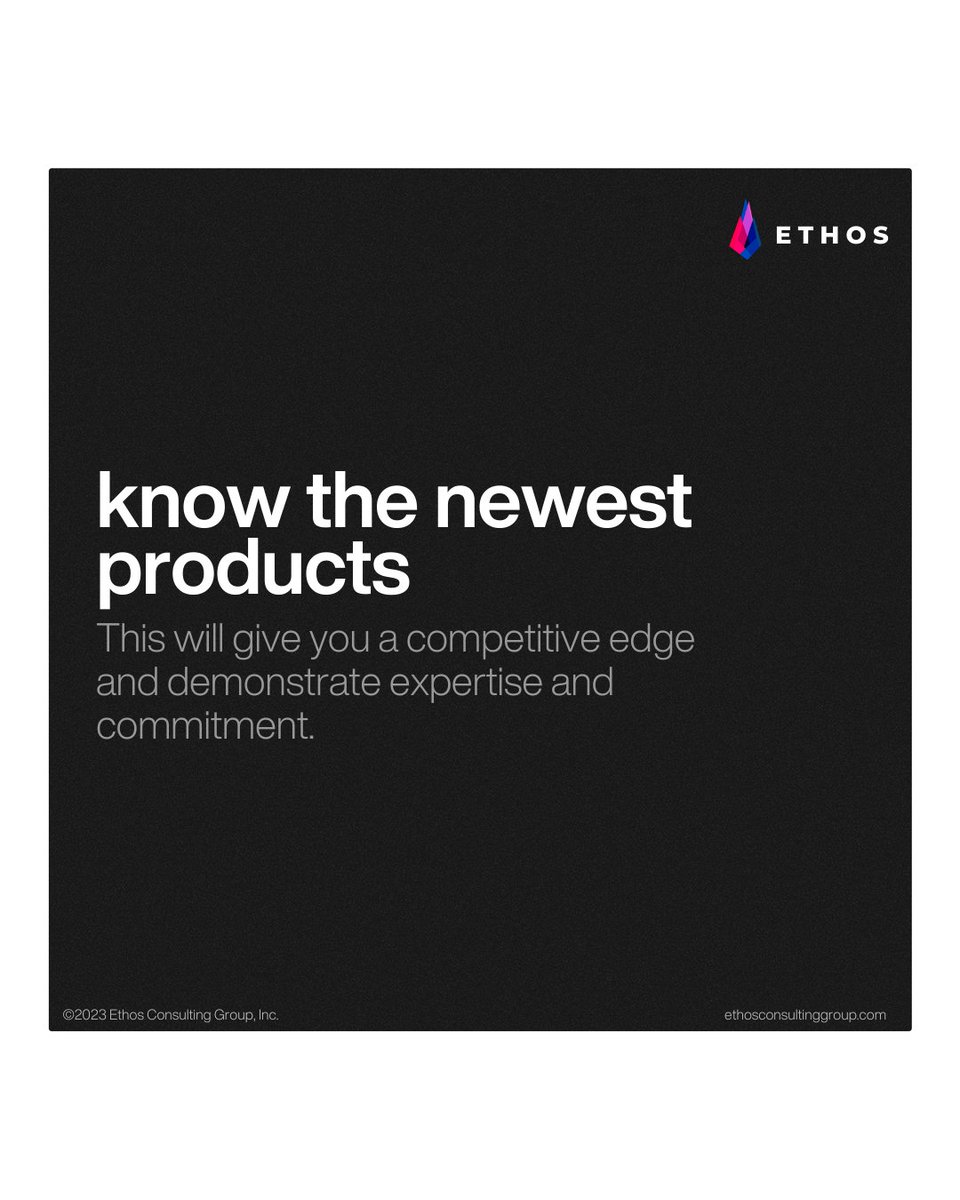 Stay up to date on the latest products for both you and your competitors. Knowing what features are available to the market will help you guide your customers to the optimum solution. #productknowledge #salestips