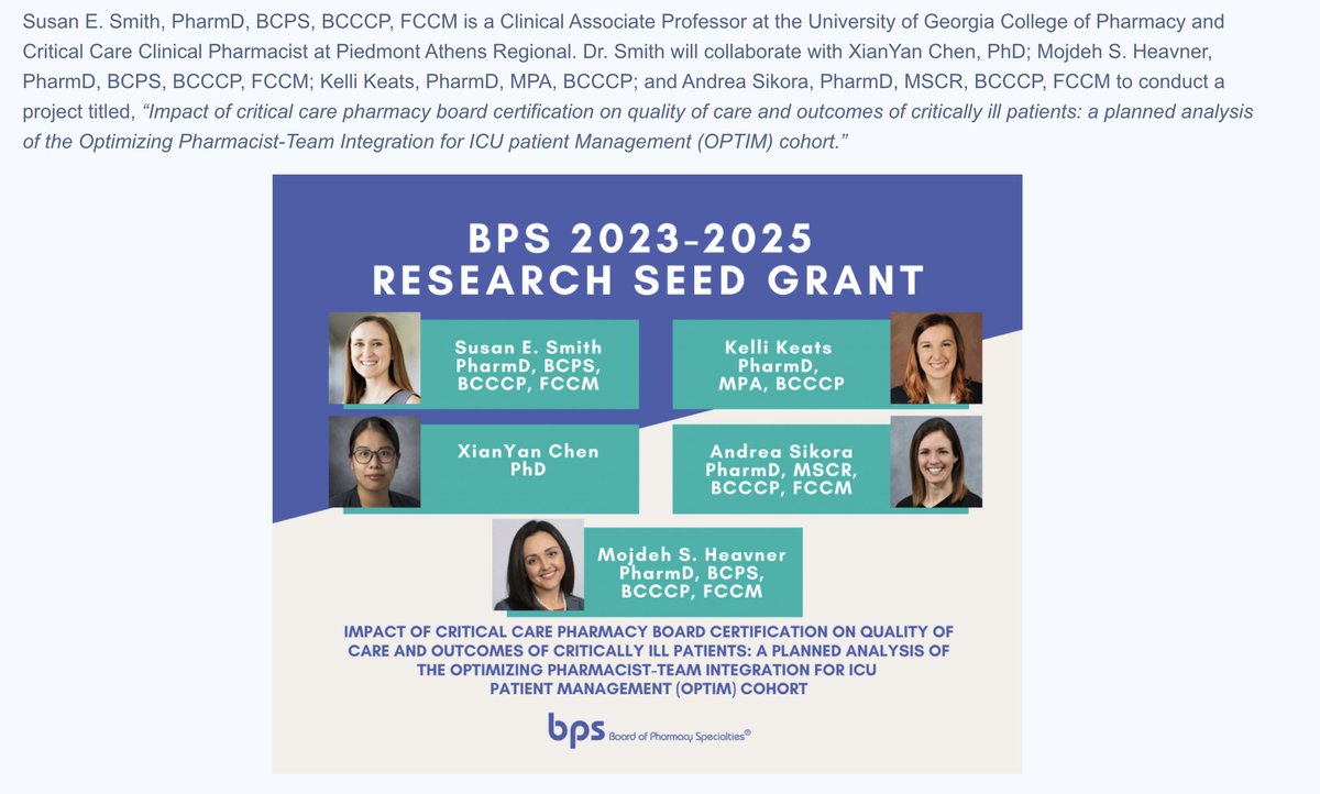 Andrea Sikora (@andreasikora) on Twitter photo Congratulations to <a href="/SESmithPharmD/">Susan Smith</a> leading this <a href="/BPSweb/">Board of Pharmacy Specialties</a> submission about #OPTIM <a href="/kkeats_/">Kelli Henry, PharmD, MPA, BCCCP</a> @HeavnerPharmD <a href="/UGAPharmacy/">UGA College of Pharmacy</a> <a href="/AU_UGAPharmRes/">Wellstar MCG Health / UGA Pharmacy Residencies</a>
If you are interested in learning more about OPTIM, please reach out!
<a href="/SCCM_CPP/">SCCM Clinical Pharmacy and Pharmacology Section</a> <a href="/accpcritprn/">ACCP CRIT PRN</a> #TwitteRx #PharmICU Congratulations to <a href="/SESmithPharmD/">Susan Smith</a> leading this <a href="/BPSweb/">Board of Pharmacy Specialties</a> submission about #OPTIM <a href="/kkeats_/">Kelli Henry, PharmD, MPA, BCCCP</a> @HeavnerPharmD <a href="/UGAPharmacy/">UGA College of Pharmacy</a> <a href="/AU_UGAPharmRes/">Wellstar MCG Health / UGA Pharmacy Residencies</a>
If you are interested in learning more about OPTIM, please reach out!
<a href="/SCCM_CPP/">SCCM Clinical Pharmacy and Pharmacology Section</a> <a href="/accpcritprn/">ACCP CRIT PRN</a> #TwitteRx #PharmICU