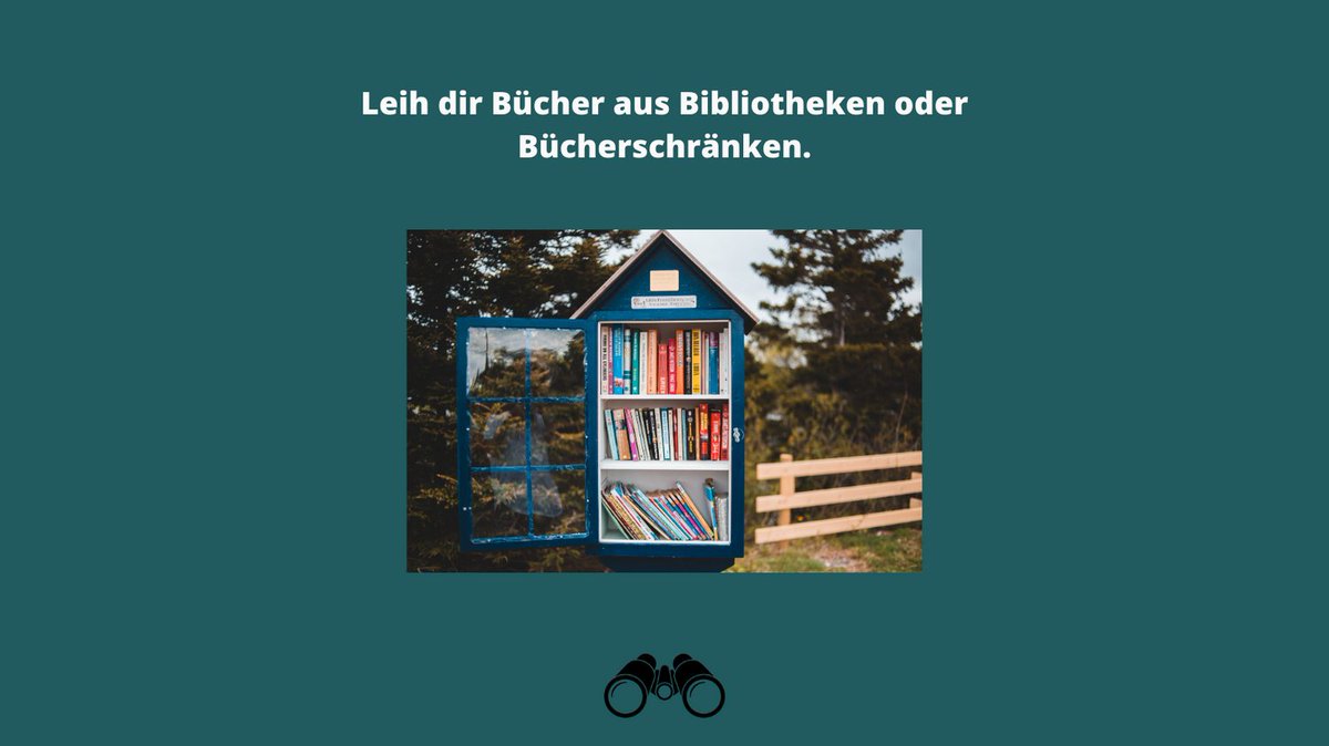 finanzfernglas's tweet image. Tipp 1: In immer mehr Städten gibt es öffentliche Bücherschränke. Hier kannst du dir kostenlos Bücher leihen. 

Tipp 2: Leih dir Bücher von Freunden aus.

#bücher
#bücherleihen
#spartipps
#geldsparen
#frugalismus