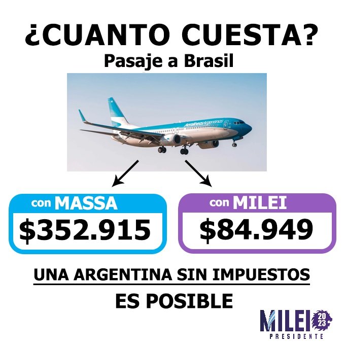 NICOLAS71046251's tweet image. UNA ARGENTINA SIN IMPUESTOS CAROS ES POSIBLE...VOTA A MILEI...
