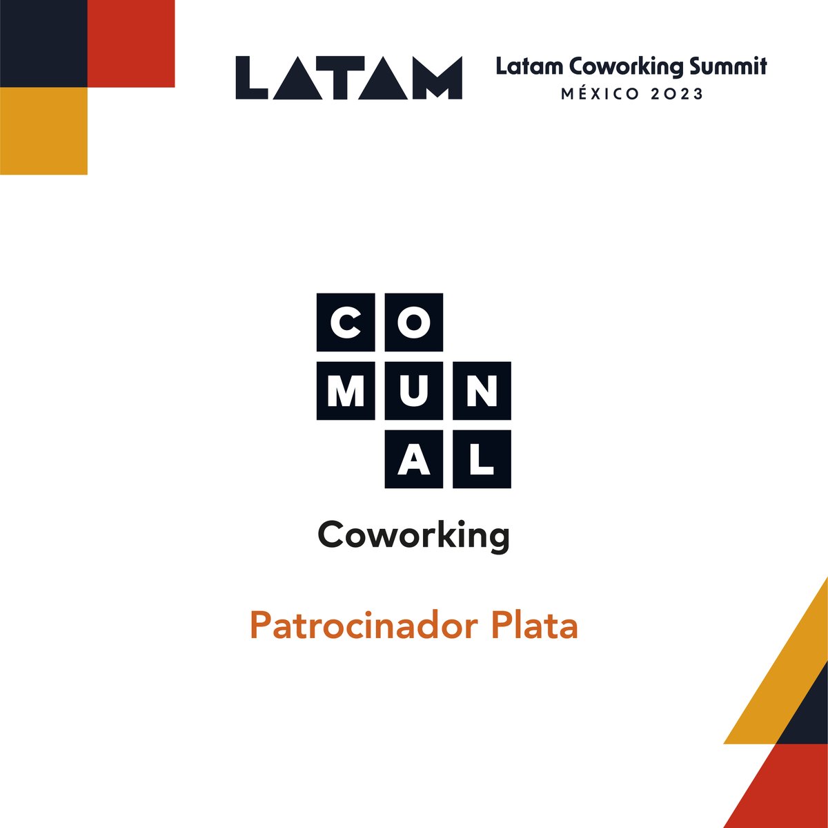 ¡Gracias a @comunal_pe por ser Patrocinador Plata de #LCS23!💥 Empresa con presencia en Perú/México que ofrece espacios de trabajo y herramientas digitales que mejoran la experiencia laboral de las personas. Conoce más en comunal.co👈🏽
+Info en latamsummit.co