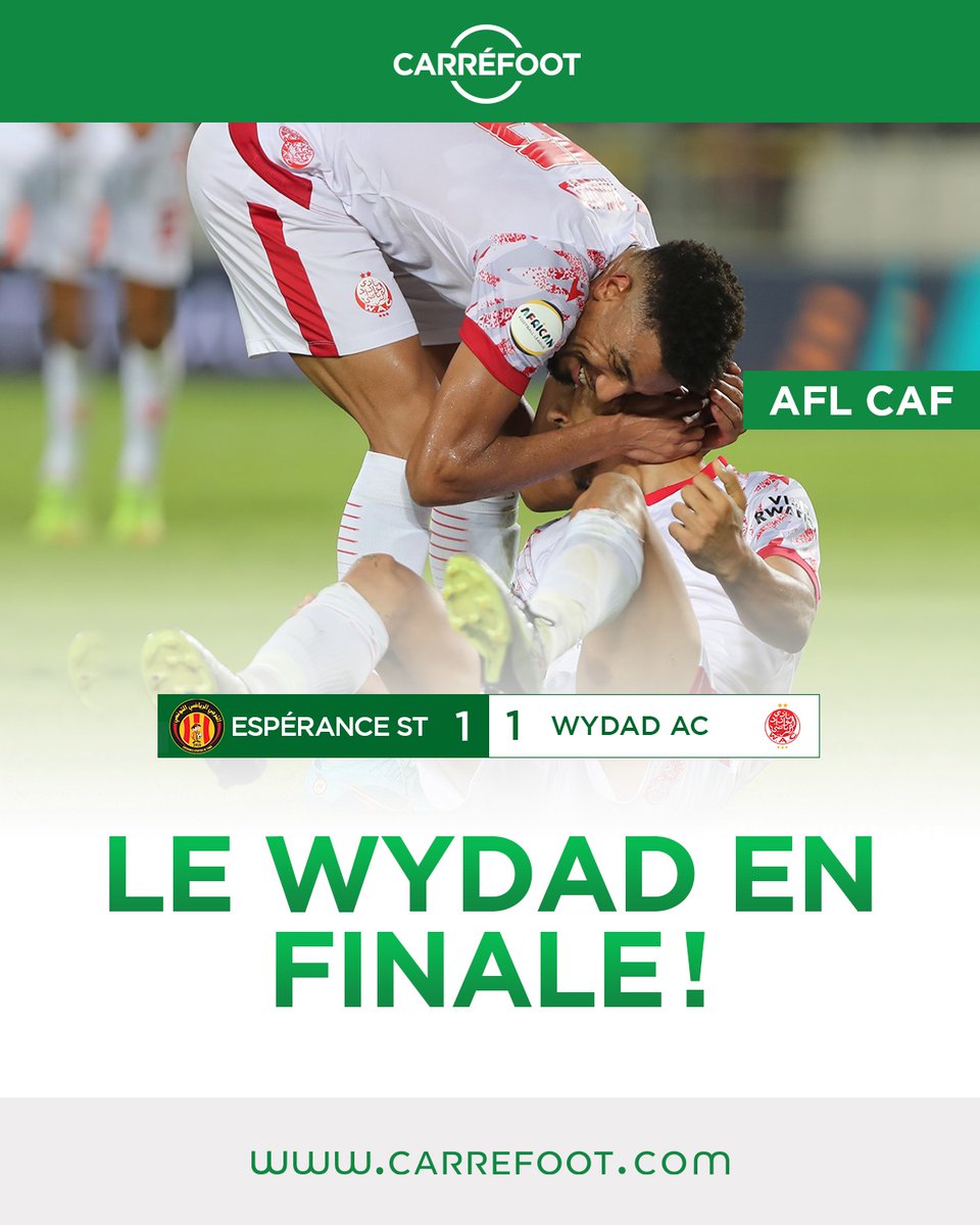 Le Wydad de Casablanca s’est qualifié pour la finale de l’AFC, en battant l’Espérance Sportive de Tunis aux tirs au but, 5 à 4 (temps réglementaire : 1-0)

#AFL #CAF #FIFA #EspéranceST #WydadAC #Demifinale #Carrefoot
carrefoot.com