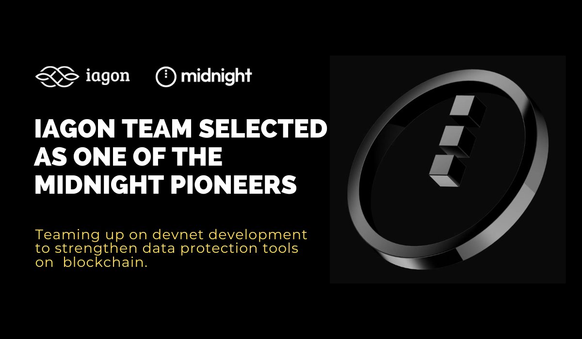 IagonOfficial's tweet image. 🎉 Iagon team selected as one of the @MidnightNtwrk Pioneers 🚀

Collaborating on devnet development to amplify data protection tools in the blockchain world! 🛡️Big road ahead! ✨

#MidnightNetwork #blockchain #dataprotection
