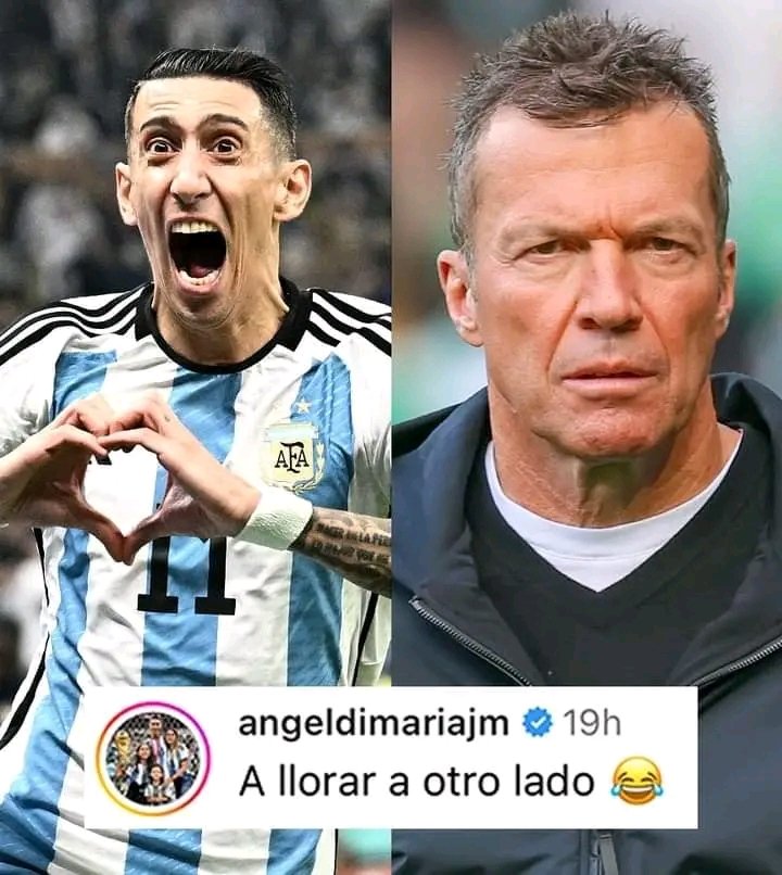 futbal_addicts's tweet photo. "Go cry somewhere else"
Angel Di Maria's response to Lothar Matthäus claiming Erling Haaland deserved to win the Ballon d'Or over Lionel Messi 😳 https://t.co/PevZr1QRs2