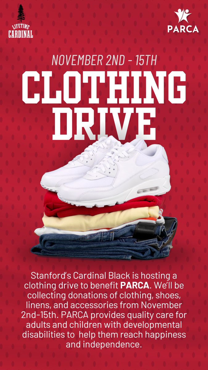 Casey Filkins (@cfilk9_) on Twitter photo Thanks to Cardinal Black and <a href="/Lifetime_Card/">Lifetime Cardinal</a>, a clothing drive to benefit PARCA begins tomorrow! Make sure to stop by the Sunken Diamond with some clothes you’d like to donate. Thank you <a href="/Lifetime_Card/">Lifetime Cardinal</a> for helping with this opportunity! Thanks to Cardinal Black and <a href="/Lifetime_Card/">Lifetime Cardinal</a>, a clothing drive to benefit PARCA begins tomorrow! Make sure to stop by the Sunken Diamond with some clothes you’d like to donate. Thank you <a href="/Lifetime_Card/">Lifetime Cardinal</a> for helping with this opportunity!