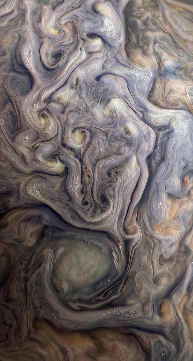 TheSapiensWorld's tweet photo. #Astronomy : Swirls on #Jupiter, taken by @NASAJuno. 🌀🛰️

#Space #Planet #Universe #Photo #wallpaper #JUNO https://t.co/WgL4BzbSGm