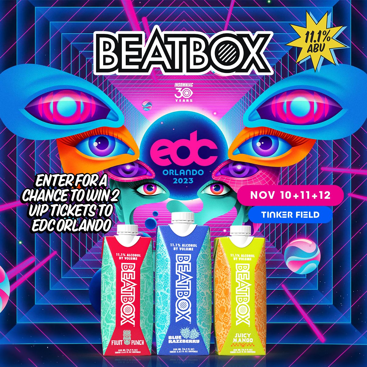 BeatboxBevs's tweet photo. ☀️ ENTER FOR A CHANCE TO WIN VIP TICKETS TO EDC ORLANDO ‘23 👁️

Headliners! We’re headed to Orlando to party under the Florida Sunshine and we want you to join us! That’s why we’re hooking you and your festie bestie up with a chance to win 2 VIP tickets to all three days of @EDC_Orlando  🎉

To enter: RT this post and tag a friend you’re ready to experience Orlando paradise with in the comments. Winner drawn on Thursday, November 2nd. Must be following BeatBox, live in the US & be 21+ to enter.