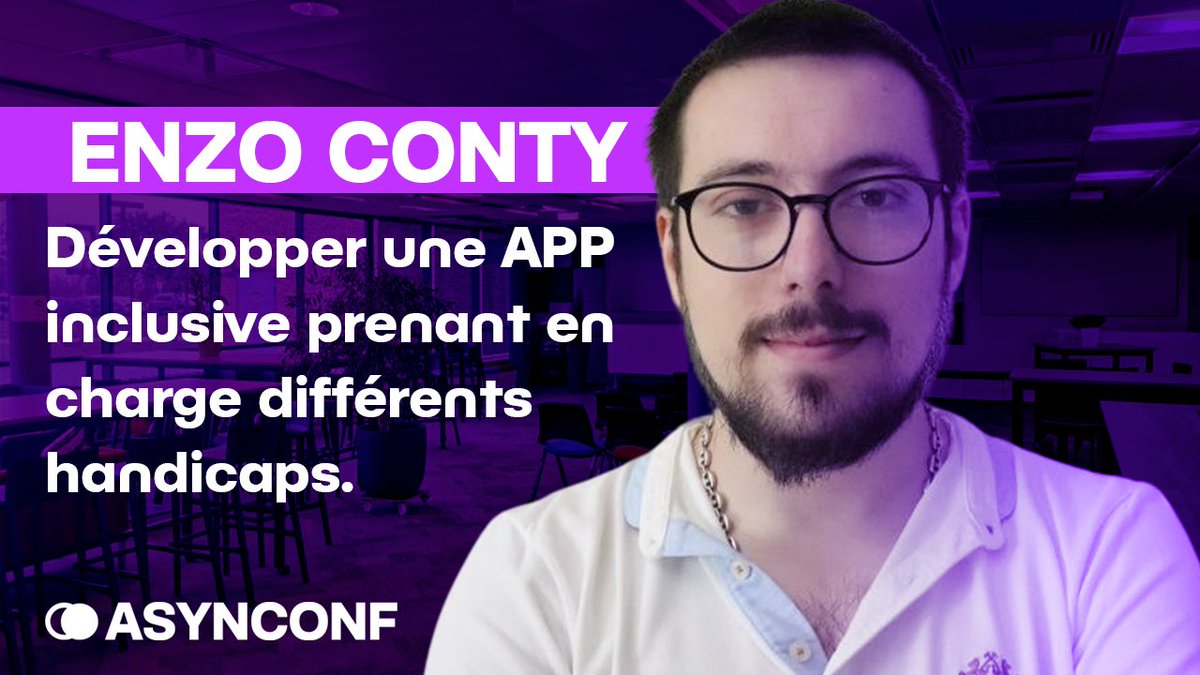 ASYNCONF 📅 (@asynconfevent) on Twitter photo Rediffusion <a href="/EnzoConty/">Enzo Conty 💙</a>
✍️"Développer une application inclusive prenant en charge différents handicaps."
youtube.com/watch?v=U_z74o…
#mobile #Accessibility #dev Rediffusion <a href="/EnzoConty/">Enzo Conty 💙</a>
✍️"Développer une application inclusive prenant en charge différents handicaps."
youtube.com/watch?v=U_z74o…
#mobile #Accessibility #dev