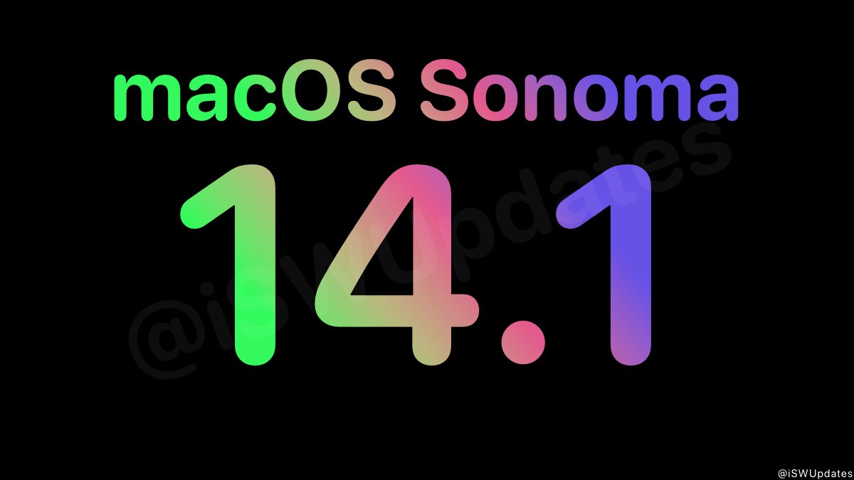 iSWUpdates's tweet photo. macOS Sonoma 14.1 (23B2077) has been released. #macOS141 https://t.co/c393J5CuNB