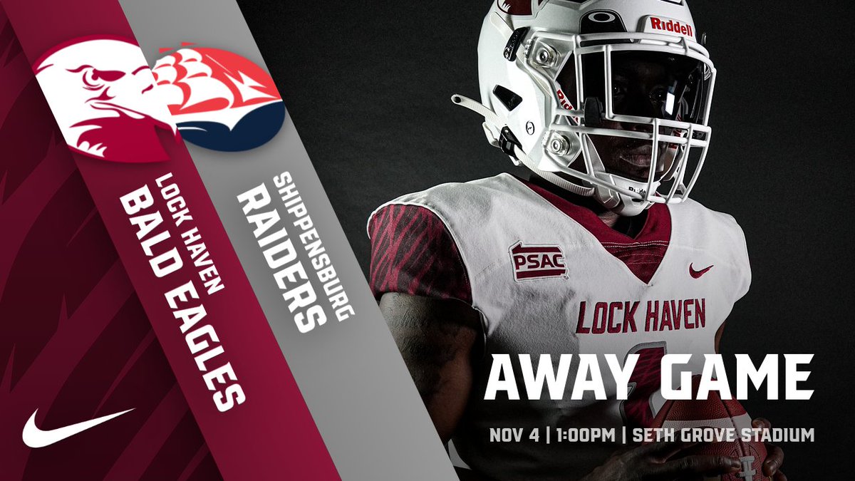 Week 10: Our last road game of the season is this Saturday, Nov. 4th against the Raiders of Shippensburg.

Kick-off is at 1pm...Come cheer us on as we look to crush more goals during this historic season!

#LockedIn🔒🦅