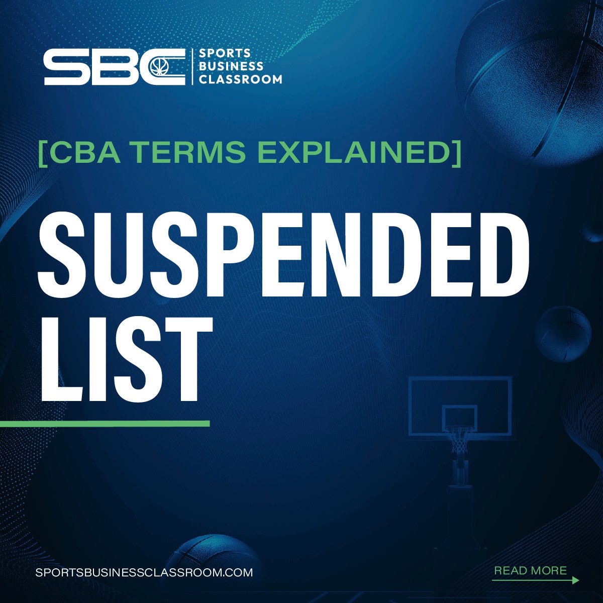 SportsBizClass's tweet photo. Taking a Timeout with [CBA Terms Explained]🏀 Suspended List Edition! 

Dive into the world of CBA as we unravel the significance of the 'Suspended List'. 

Stay tuned for insights &amp; stories you won't want to miss! 📊

#CBAExplained #BreakintoBasketball https://t.co/7gcHlVqmSa