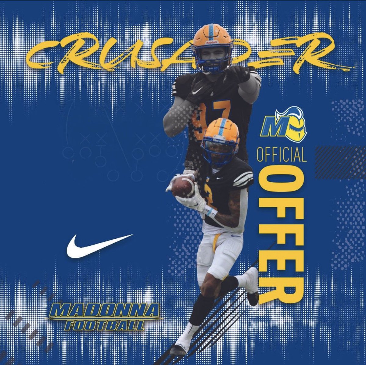 After a great talk with <a href="/Coach_Griffin32/">Kevin Griffin</a> Blessed to receive an offer from Madonna
University! <a href="/CoachSmith918/">Danny Smith</a> <a href="/Levya73/">Levy Adcock</a> #RecruitRogers