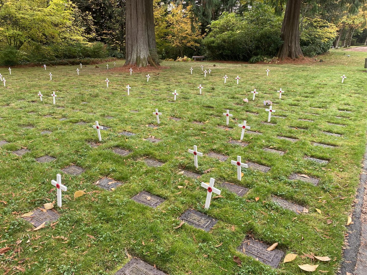 Thanks to <a href="/SteveRauh/">Steve Rauh</a> and the students from <a href="/wearewvss/">West Vancouver Secondary School</a> for placing over 1300 crosses on the graves of veterans today at the local cemetery. #westvaned #bced