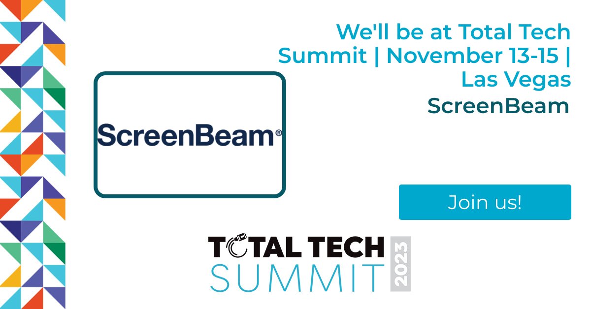 ScreenBeam's tweet image. We&apos;ll be at Total Tech Summit on November 13-15 in Las Vegas! We&apos;d love for you to join us as our guest.

hubs.li/Q027qDmz0

#ScreenBeam #WirelessPresentation #TotalTechSummit