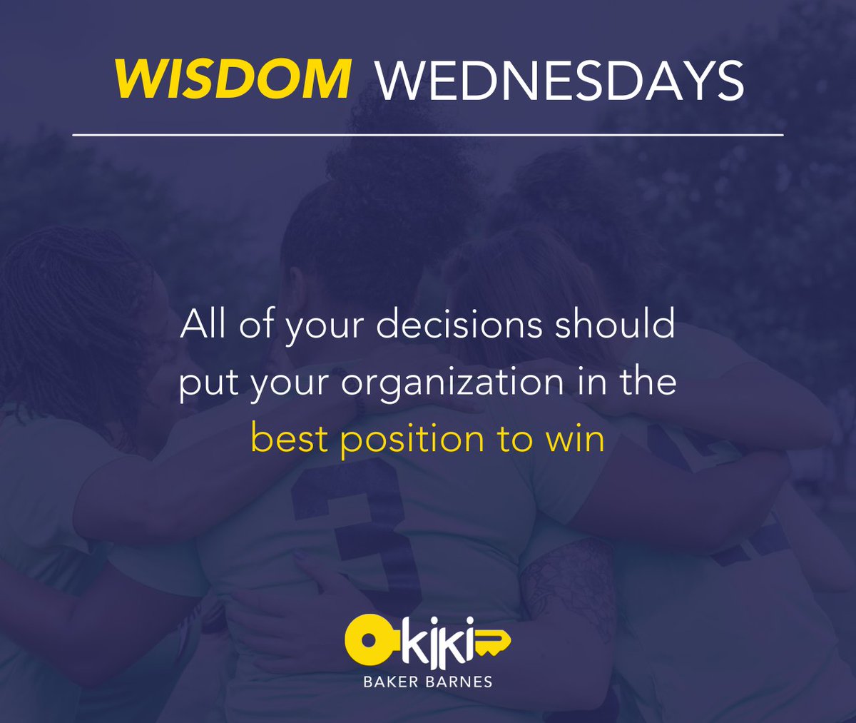 KikiBakerBarnes's tweet photo. All of your decisions should put your organization in the best position to win. #mentorshipmoment #drkiki #sywacia #sportswomen #sports #womenempowerment #women #womeninsports #sport #womensupportingwomen #motivation #sportsprograms #womenarepowerful #success #inspiration https://t.co/IA4VEe4rEg