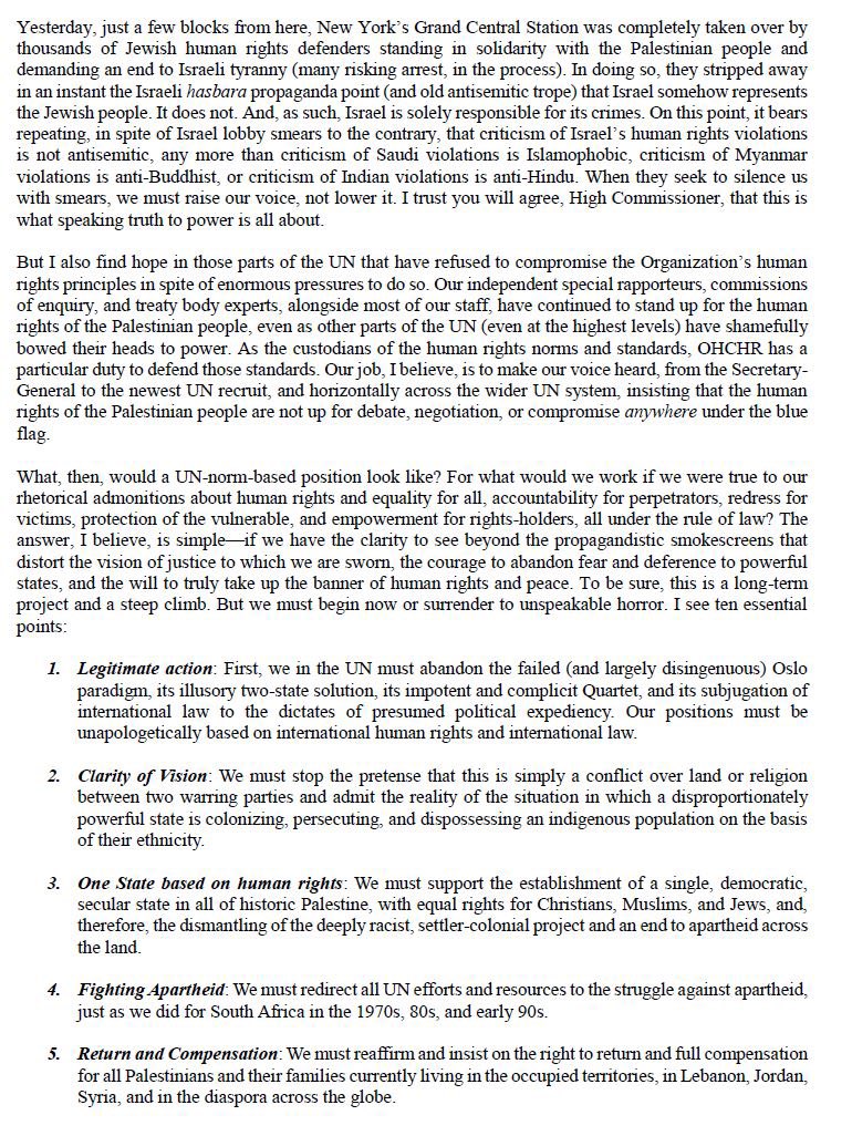 memetsimsek's tweet photo. Below is the resignation letter of #CraigMokhiber, one the Directors of the UN High Commissioner for Human Rights.  

In his resignation letter Mr @CraigMokhiber talks about the UN’s inability to stop the “text-book case of genocide” against Palestinians in Gaza. He adds that Western governments are “wholly complicit in the horrific assault.”