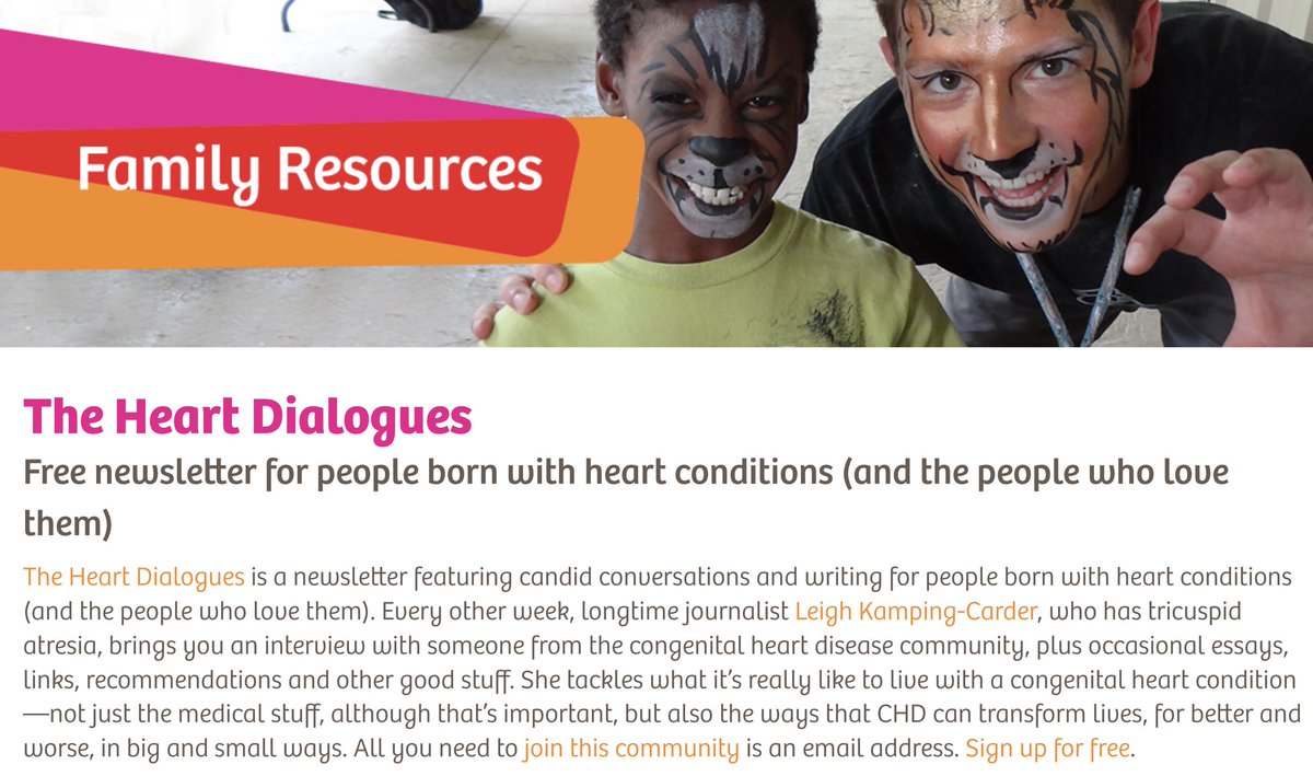 Big thanks to the Congenital Heart Alliance of Cincinnati (@OvercomeCHD) for including The Heart Dialogues on their list of resources for families with congenital heart disease. So meaningful to think of my newsletter as a support to the #CHD community! chaoc.org/family-resourc…