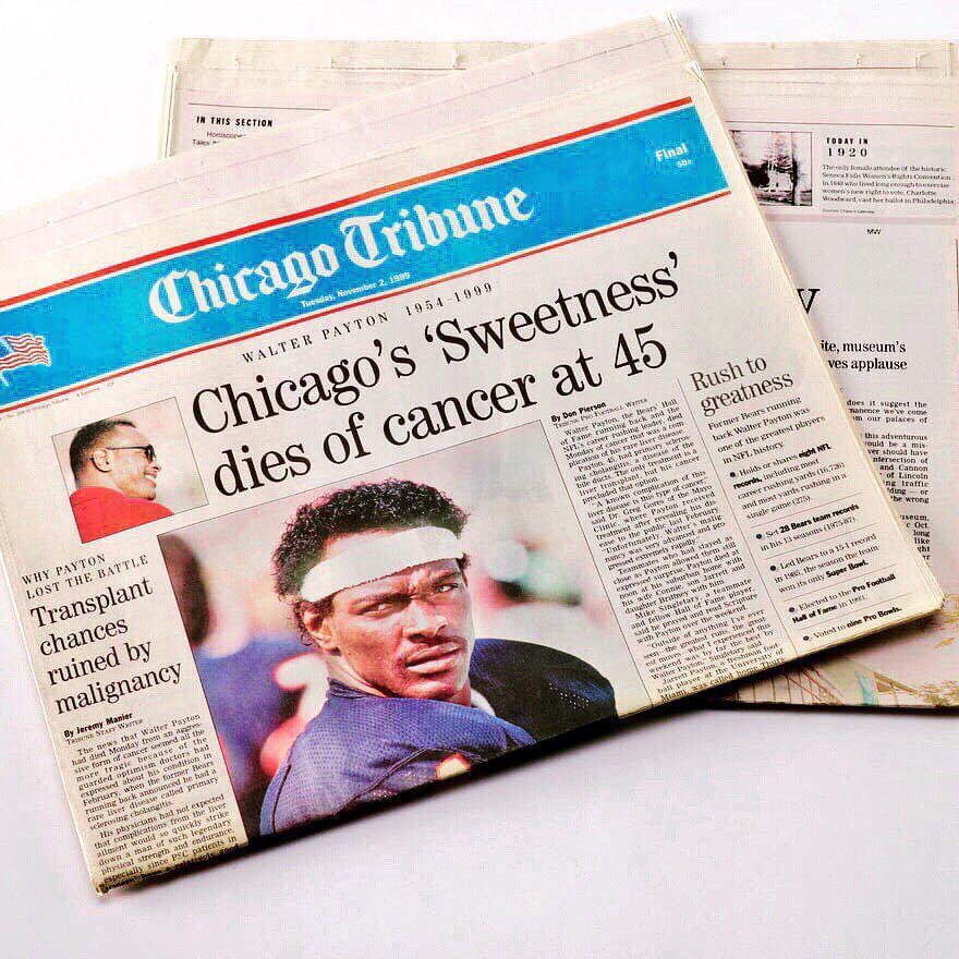 Chicago_History's tweet image. 24 years ago today, Chicago &amp;amp; The World lost Walter Payton.

He is forever &amp;amp; always #ChicagoHistory 🐻⬇️