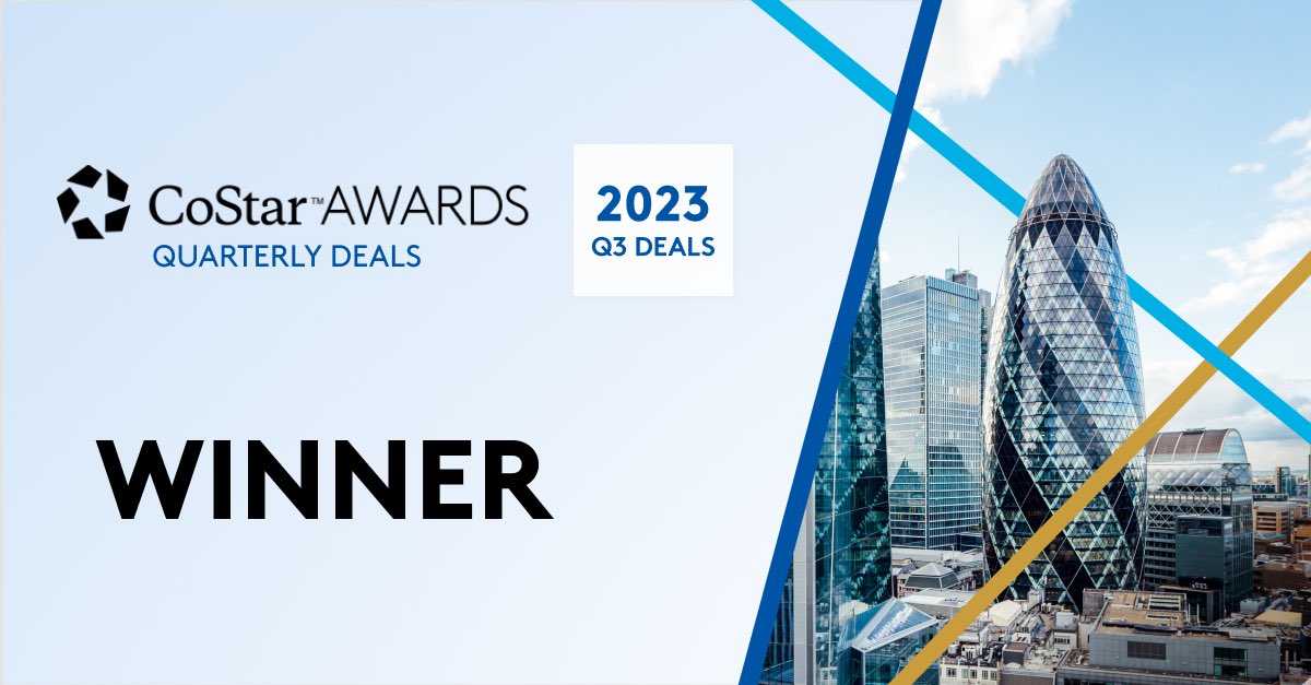 We are delighted to announce that we have won the CoStar UK ‘Quarterly Deals Award’ for Q3 2023 - Top Industrial Leasing Deal in Coventry, for the letting of The Former Sainsbury's Distribution Warehouse (311,261 SQ FT) at Walsgrave Triangle, J2 M6
Thank you <a href="/CoStarUK/">CoStar UK</a>