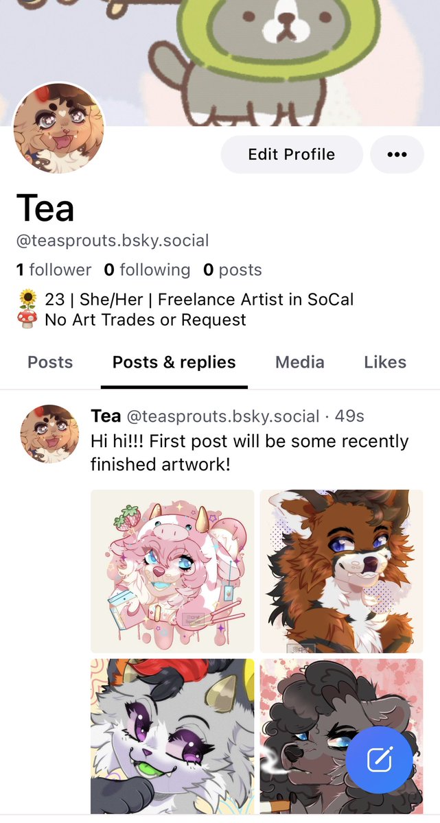 TeaSprouts's tweet image. Got a 💙☁️ code recently and I’m going to try and use it more!!! I’ll still be posting here when I remember!