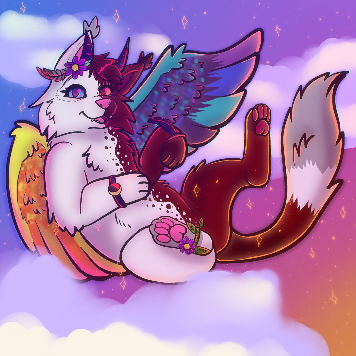 Completed commission 🌙💛💜💙✨