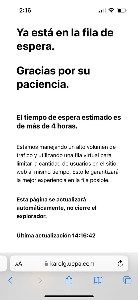 RocioRubi's tweet photo. De guate mala para guate peor. 

En fila desde las 9:30 a.m. 4 horas que bajaron a 2:47 y subieron a 4 horas otra vez.

Se acabó la preventa y sigue en 4 horas… excelente organización y plataforma 👏🏼👏🏼👏🏼 #KarolG #Gamal https://t.co/zSOk1baFq4
