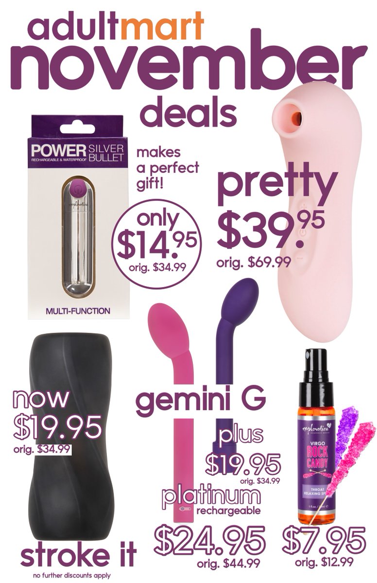 Happy November!! November Deals are waiting for you at your favorite @adultmartstores location and adultmart.com
