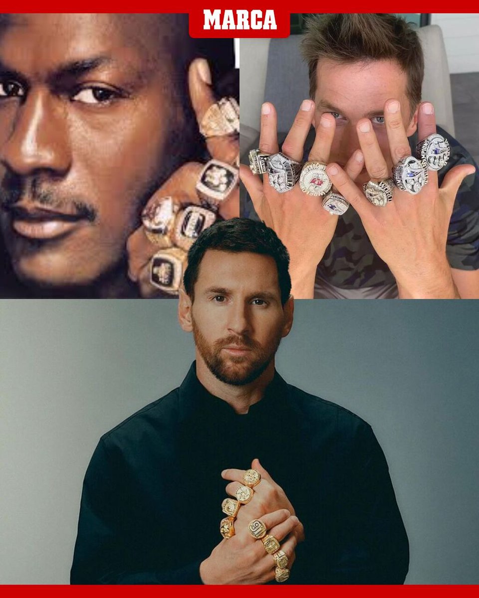 💍 Jordan ➡ 6 anillos 🐐
💍 Brady ➡ 7 anillos 🐐
💍 Messi ➡ 8 anillos 🐐