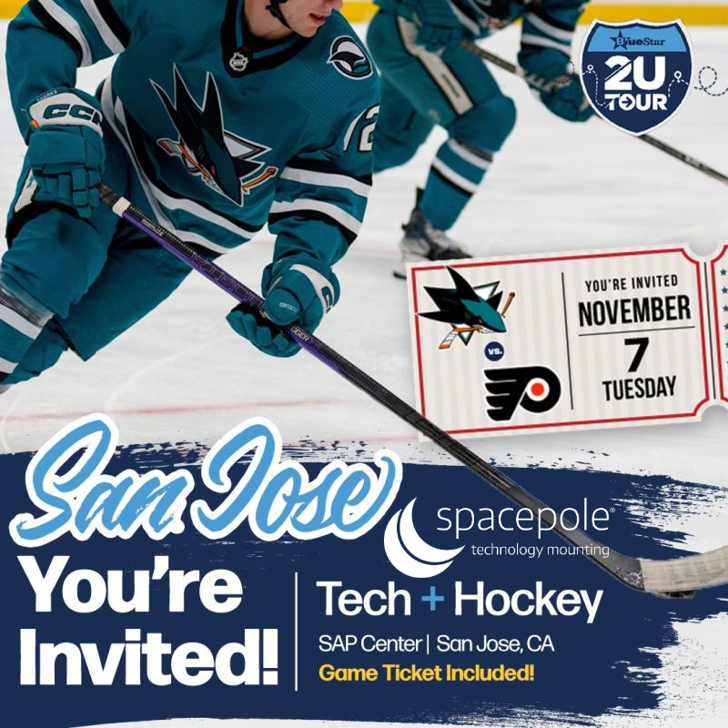 📆Less than a week from BlueStar US' #TEConnect2UTour stop in San Jose. We can't wait to show off our newest technology mounting solutions and catch up with our West Coast partners!

VARs and ISVs there is still time to register:  ow.ly/f7FY50Q2MNz

#SpacePoleInAllTheSpaces