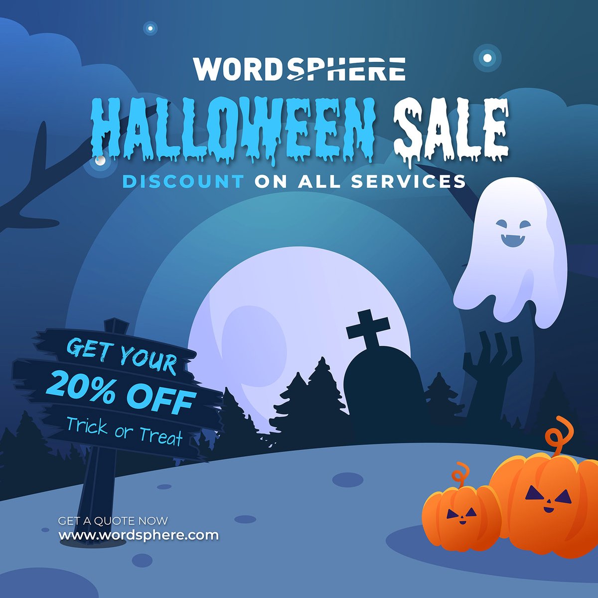 wordsphereinc's tweet photo. Happy Halloween! 
This Halloween season - a hauntingly good 20% OFF on WordSphere's top-notch services including 
🎃 Web Design and Development, SEO and Many more

GET STARTED TODAY!

Visit https://t.co/3WqtZLwXAN claim a 20% OFF on ALL SERVICES!

Happy Halloween - WS! 🎃👻🌟 https://t.co/nbIATBqLEc