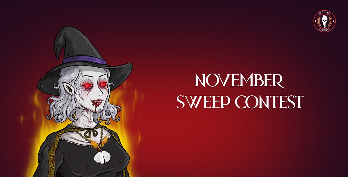 SoDeadNFT's tweet photo. 🩸 NOVEMBER SWEEP CONTEST 🩸

Welcome everyone to the November Sweep contest!

Buy 5 Vamps during the first 15 days of November and you will obtain a ticket to enter into a raffle with a reward assured for every single ticket. The more Vamps you sweep the more tickets you obtain.

** Ticket formula**

-  5 Vamps swept == 1 ticket
-  9 Vamps swept == 2 tickets
- 12 Vamps Swept == 3 tickets
- 14 Vamps Swept == 4 tickets
- 15 Vamps Swept  == 5 tickets
- 16 to ∞  == +1 ticket each

**Rewards List**

1. 1/1 Vamp
2. A exclusive Trait edition with only 10 supply. All 10 will be rewarded
3. 2 Lady Tribes
4. Vouchers
 - Bucket Hat Vouchers
 - Purification Vouchers
 - Sol Vouchers (20 SOL divided in different vouchers) (obtained from royalties of this swept)

**How to participate**

1. Sweep at least 5 vamps
2. Open ticket and register your wallet
3. Hold those vamps at least until 11/31 
4. On 11/31 we will check all wallets registered for the sweep contest and execute the raffle. Repeat: All tickets will obtain a reward 🩸

#SoDeadSeason