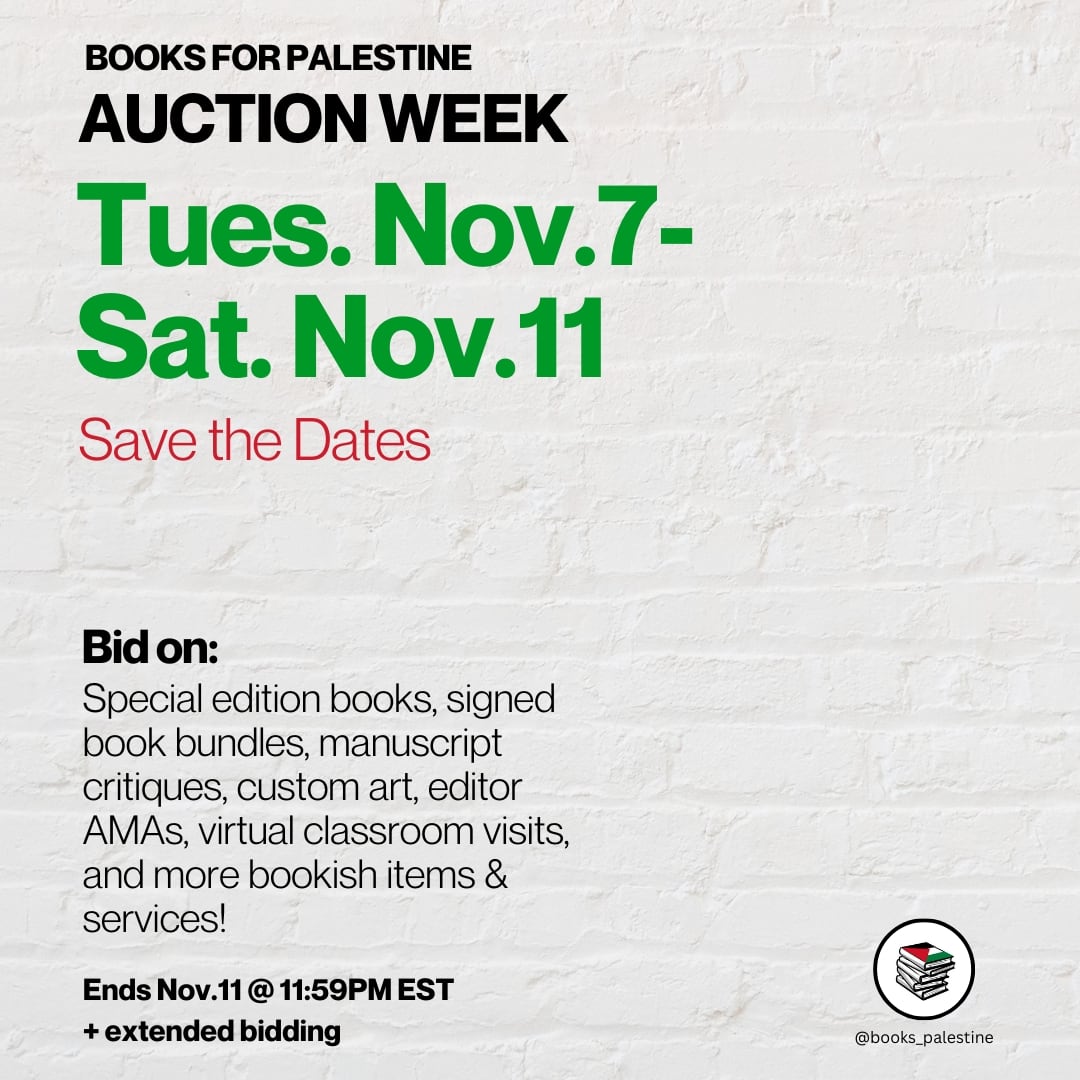 SAVE THE DATE #booksforpalestine online auction Nov.7-11