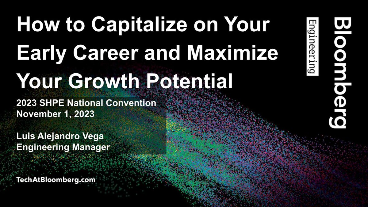 Tech At Bloomberg (@techatbloomberg) on Twitter photo In his "How to Capitalize on Your Early #Career" workshop at #SHPE2023 today (4 PM MDT), Engineering Manager <a href="/luisalejovega/">Luis Alejandro Vega</a> will equip young professionals with strategies to navigate their early #careers & prepare for long-term success
bloom.bg/3s4yYyE
#DiversityInAction In his "How to Capitalize on Your Early #Career" workshop at #SHPE2023 today (4 PM MDT), Engineering Manager <a href="/luisalejovega/">Luis Alejandro Vega</a> will equip young professionals with strategies to navigate their early #careers & prepare for long-term success
bloom.bg/3s4yYyE
#DiversityInAction