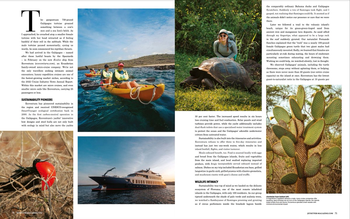 Kaila Yu (@kailayu) on Twitter photo I made it on the cover! So surprised and elated to see that my photo and the piece I wrote about my magical trip to the Galapagos with <a href="/ecoventura/">Ecoventura_Galapagos</a> JETSETTER.
Check out the full issue here: view.publitas.com/jetsetter/autu… I made it on the cover! So surprised and elated to see that my photo and the piece I wrote about my magical trip to the Galapagos with <a href="/ecoventura/">Ecoventura_Galapagos</a> JETSETTER.
Check out the full issue here: view.publitas.com/jetsetter/autu…