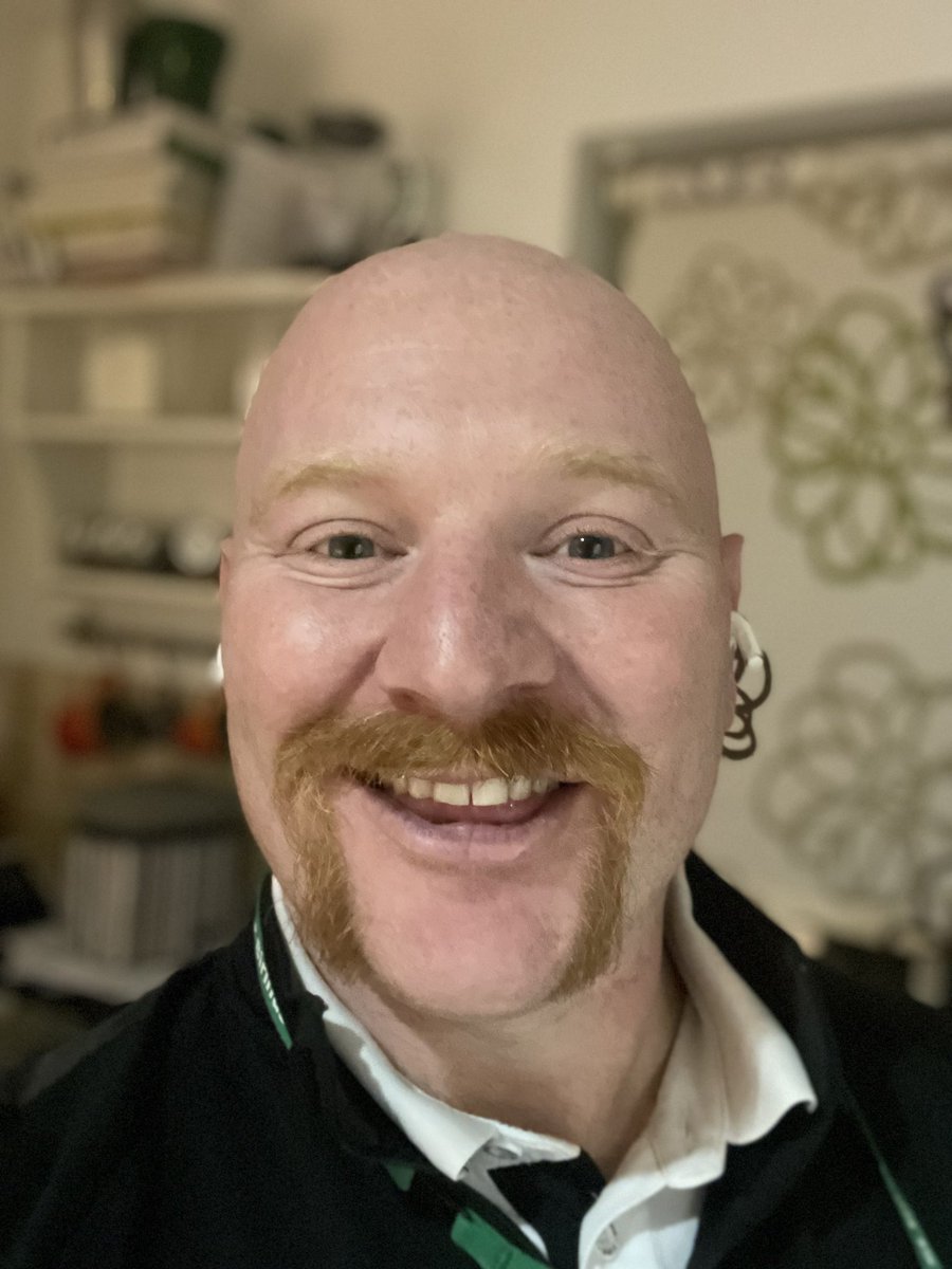 Day one and the amount of funny looks from the boys at School. It led to lots of good conversations about #Movember £105 raised so far uk.movember.com/mospace/150152… to donate