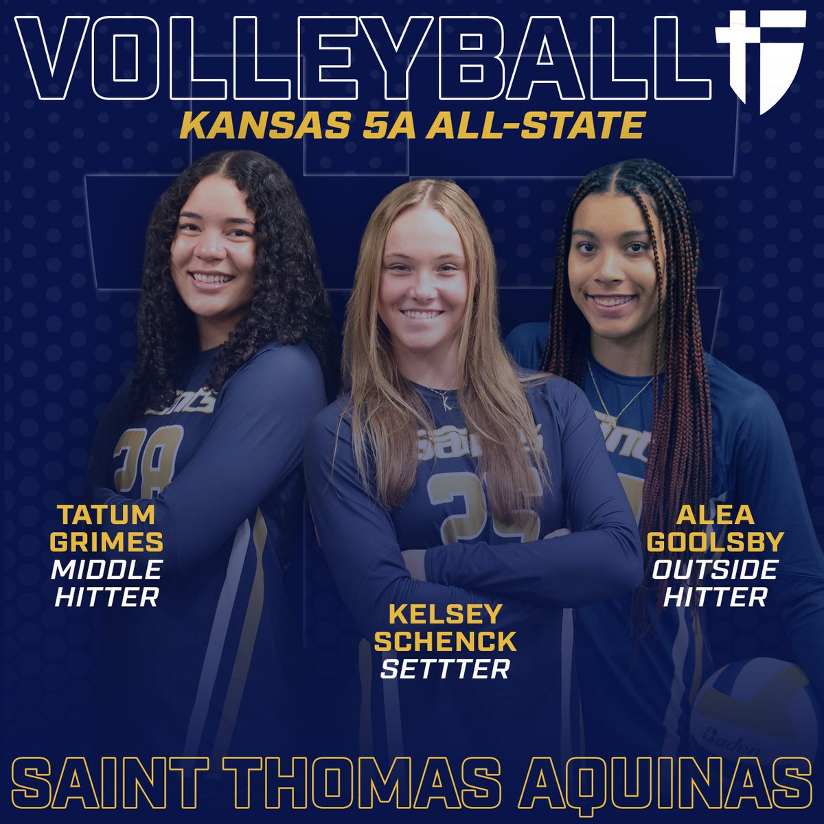 Kansas 5A All-State
🏐Kelsey Schenck (Sr) Setter
🏐Tatum Grimes (Sr) Middle Hitter
🏐Alea Goolsby (Jr) Outside Hitter