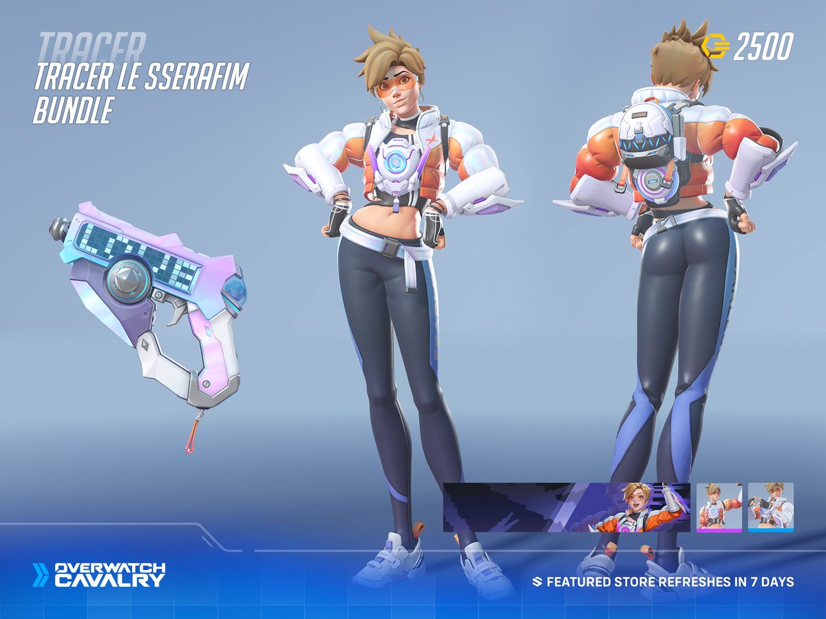 TRACER LE SSERAFIM X OVERWATCH 2 LEGENDARY SHOP SKIN 