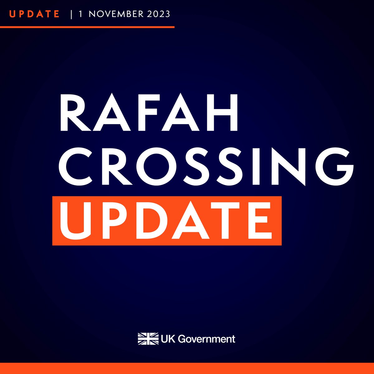 The first British nationals have crossed the Rafah border crossing from Gaza into Egypt. UK teams are on the ground providing assistance. We will continue working with partners to ensure the crossing is opened again, allowing vital aid into Gaza and more British nationals to…