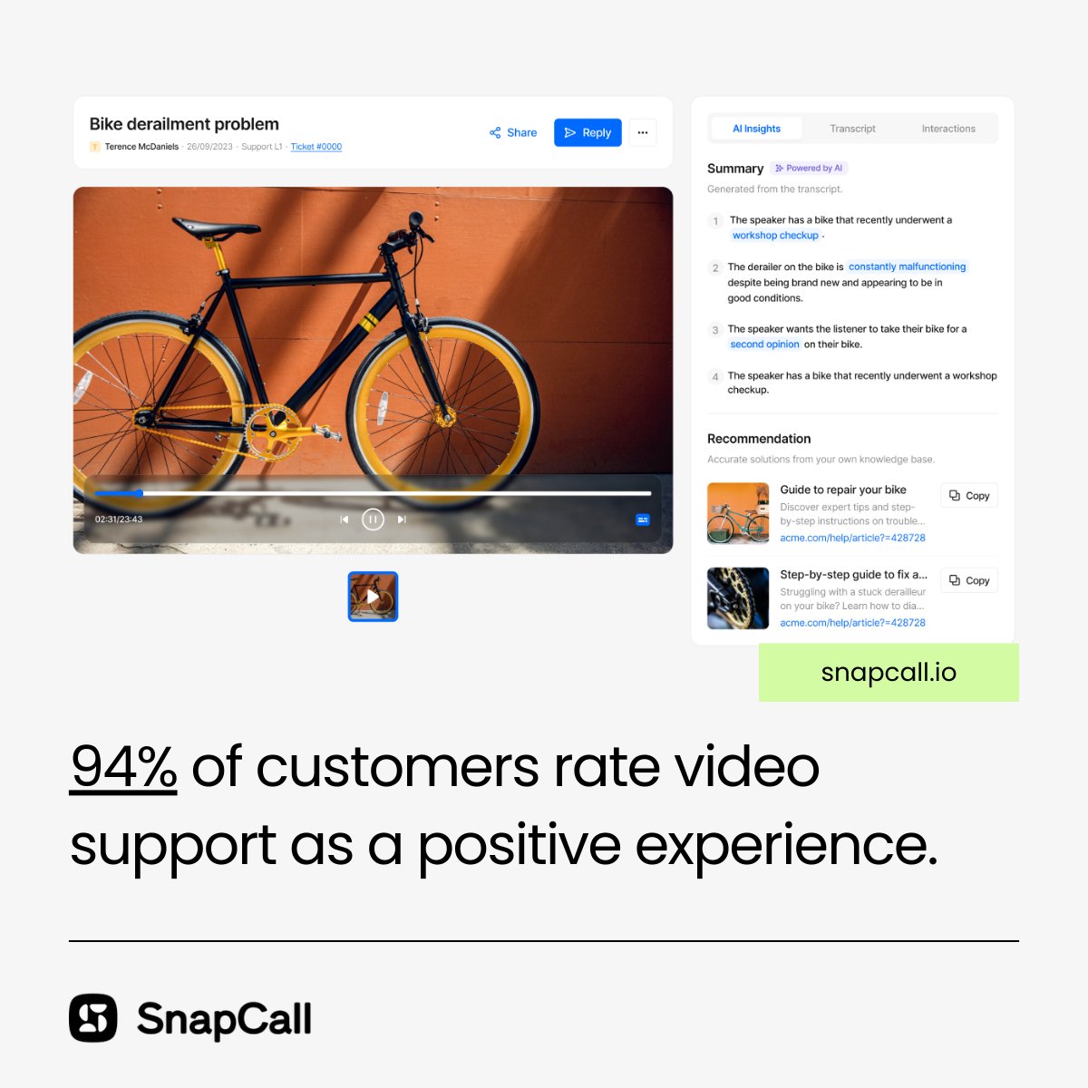 Ride the video support wave with us! 🚀 With a 47% rise in video support adoption, it's a game changer in customer service.

Swap endless emails for real-time chats and "Ah-ha!" moments. 🎥 Check it out at snapcall.io 🌟

#CustomerService #VideoMagic #SnapCallRocks