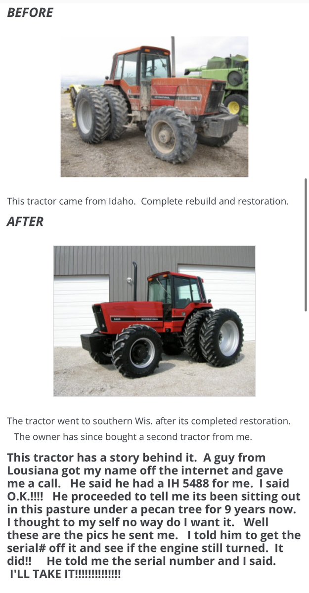 jesseuitt's tweet photo. @gavin_spoor Mike Links owns and runs Triple R Tractors. He does what you described for 88 series IH Tractors. Better then new when he’s done with them! https://t.co/aCUZMjm8Me