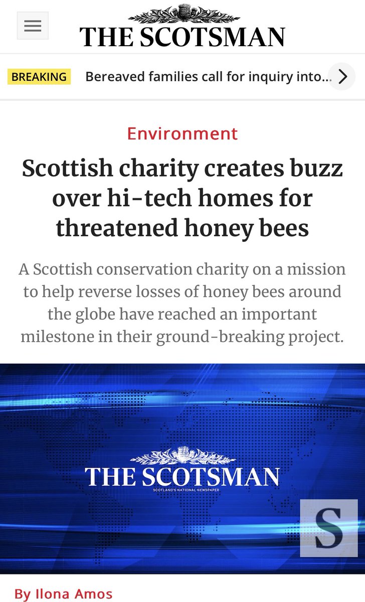 Thank you @Ilonaamos for an amazing article in @TheScotsman about our work 🐝. Full article: scotsman.com/news/environme… #3dprinting #bee #honeybee #lacrimafdn #scotsman #hive #beekeeping #innovation #Kickstarter