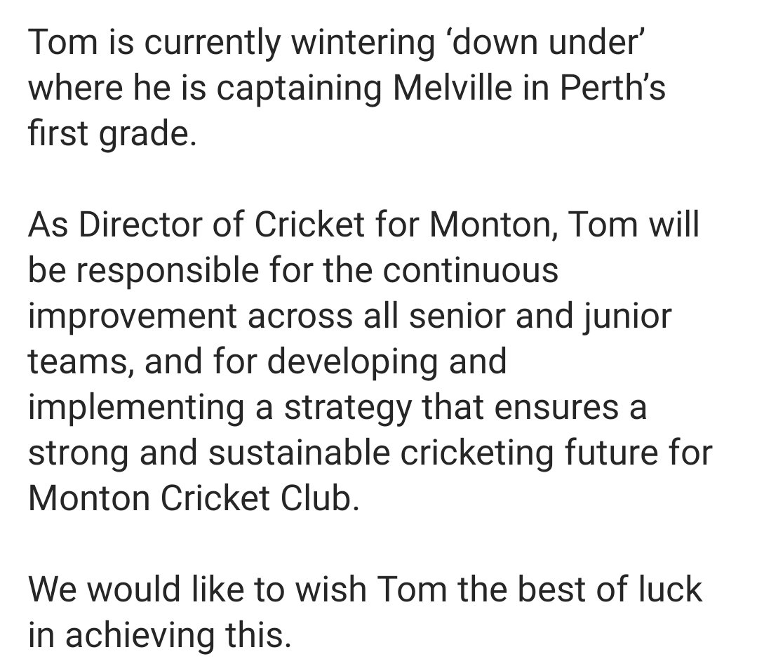 We are delighted to announce the appointment of Tom Cullen as Director of Cricket and Club Professional for Monton Cricket Club.