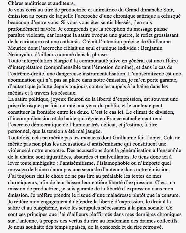 Bonsoir la France Inter