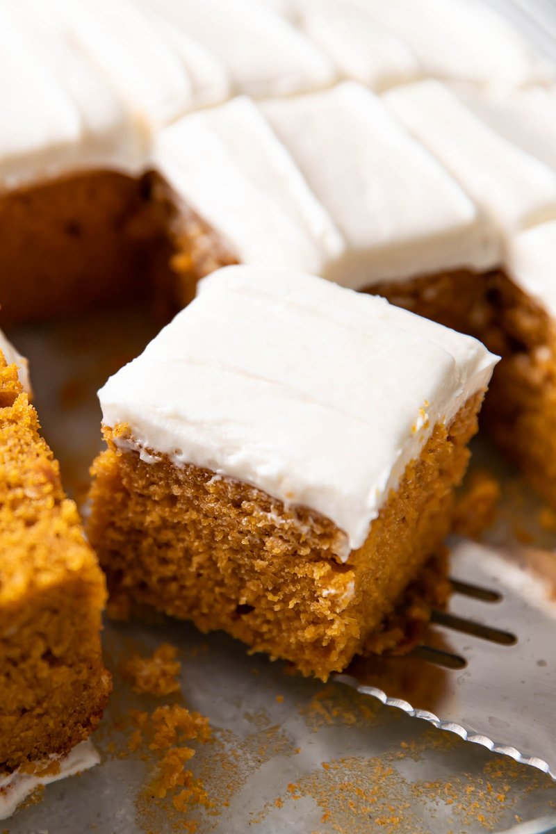 This pumpkin cake is a simple, single layer cake recipe that packs loads of pumpkin flavor. It takes about 10 minutes to prepare the cake and the rest is baking time! Top it with a creamy and tangy cream cheese frosting.

RECIPE: moderncrumb.com/pumpkin-cake/