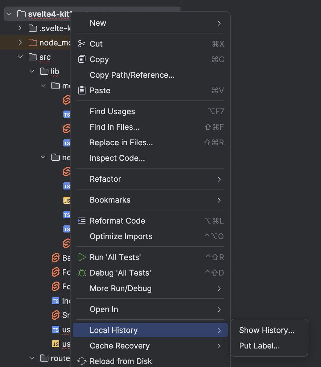 tomblachut's tweet image. TIL you can launch Local History on the entire project or directory @WebStormIDE  #WebStormTip