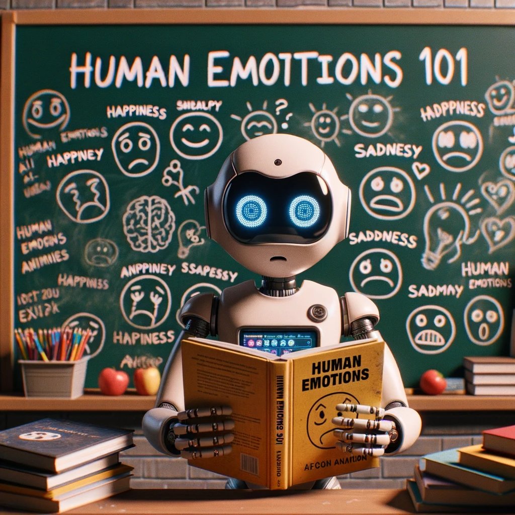 NextLevelLeads's tweet photo. When your AI buddy tries to decipher the complexities of human feelings in a classroom. 🤖📚 #LearningEmotions #RobotStruggles #NextLevelLeads https://t.co/k9laEGkzN9
