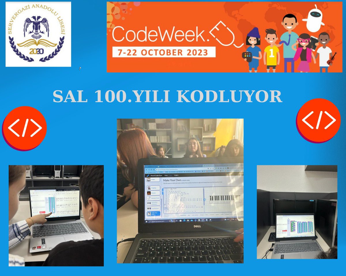 serdarogl1's tweet image. Sal Cumhuriyetimizin 100. yılı Yapay Zeka ve Kodlama Festivali etkinliğini tamamladı.
 #Codeweek2023 🌐
#YapayZeka 🤖
@tcmeb
@emre_caliskan
@denizlimem
@ArgeDenizli
@YTEMEL3
@CodeWeekEU
@CodeweekTurkiye
@ServergaziAL