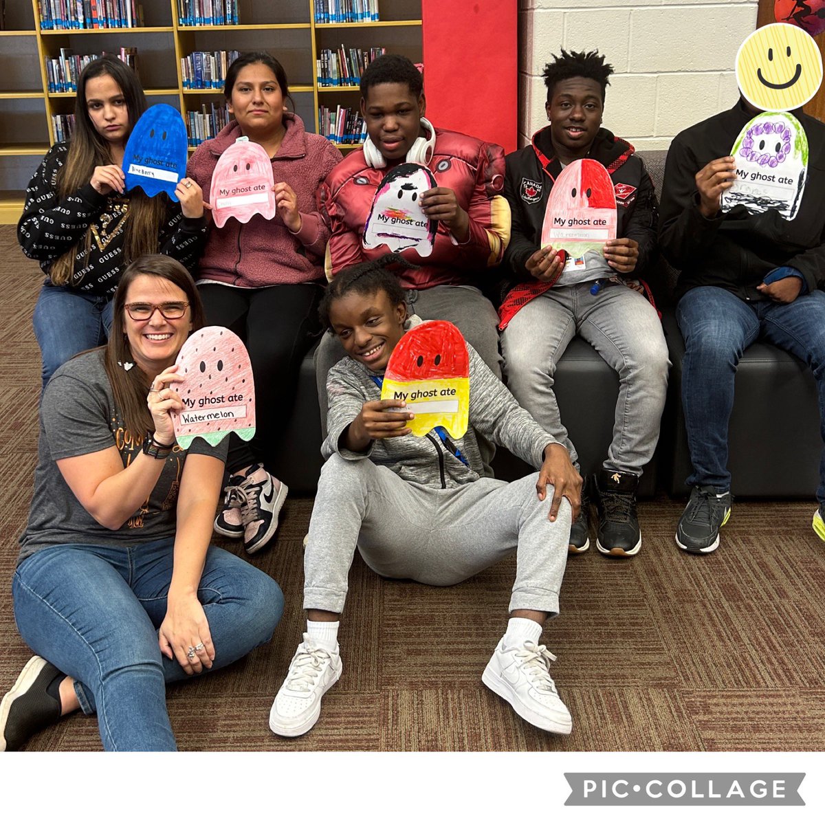 Our friends visited the library yesterday for a fun Halloween activity. We listened to “The Ghost’s Dinner,” and applied what we learned through a fun craft. Their ghosts were so creative! #Senecasoars <a href="/Seneca_High/">Seneca High School</a> <a href="/JCPS_LMS/">JCPS Library Media Services Department</a> <a href="/MrGuy_SenecaHS/">Principal MGuy</a> #theghostsdinner