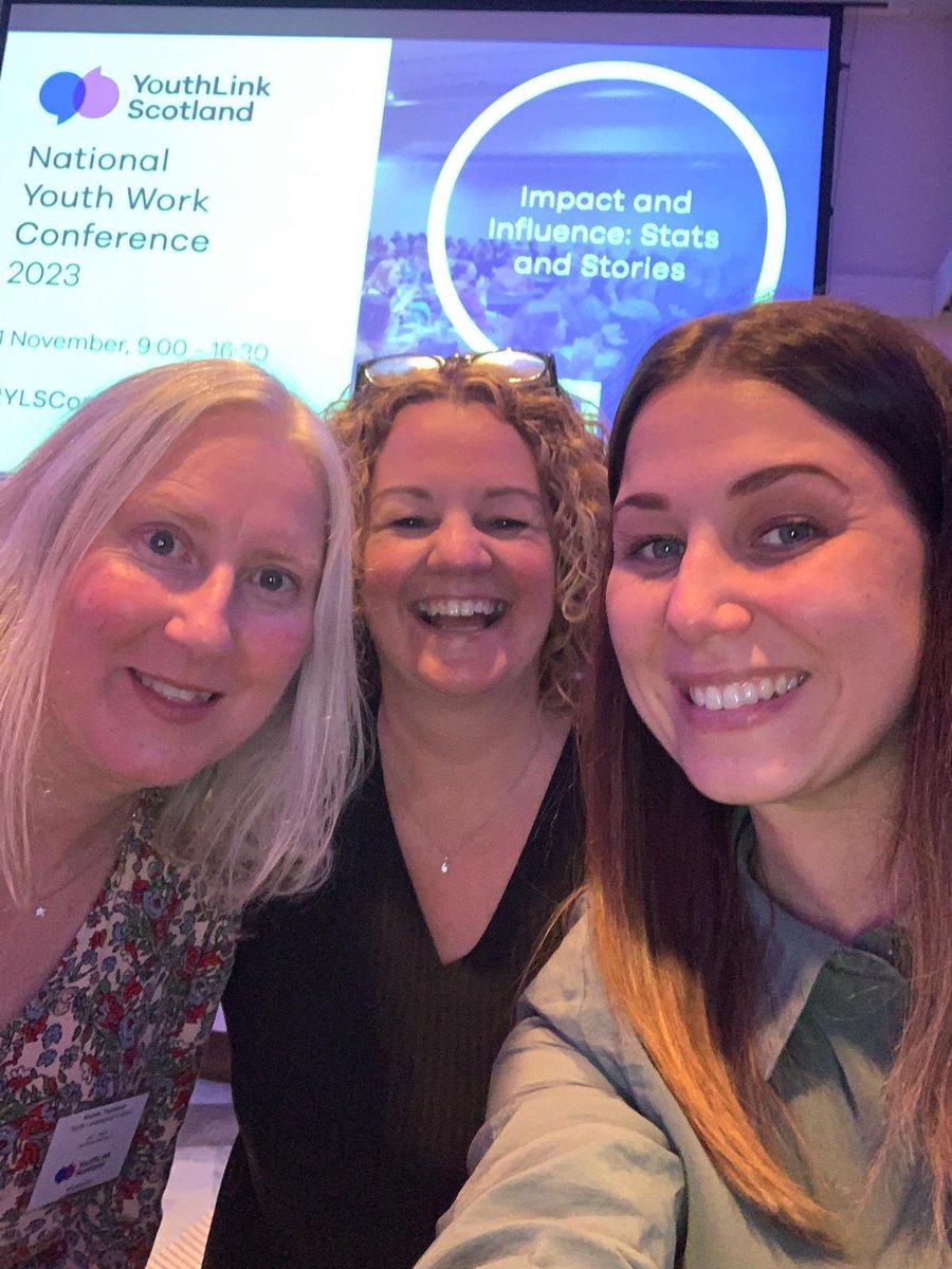 Kirstin, @juneford78 and Tamsin enjoyed hearing from the many contributors today at @YouthLinkScot #YLSConf23 We’ll be sharing lots of our own stats and stories about the power of Youthwork next week during National Youth Work Week.