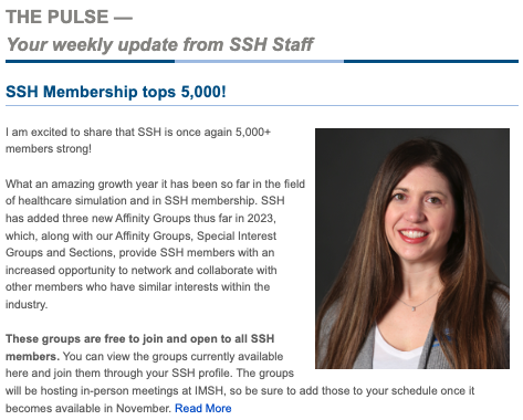 SSHorg's tweet photo. SSH is over 5,000 members strong!
Just a couple months away from IMSH 2024 in San Diego (https://t.co/j8n8BfEs3I), and momentum is surging!
READ --> https://t.co/EDi4mI7f91
#healthcare #simulation #patientsafety #anotherrecord? https://t.co/eybtdexF7L